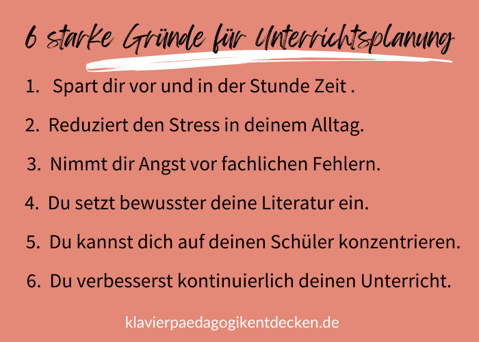 Gründe für die Unterrichtsplanung